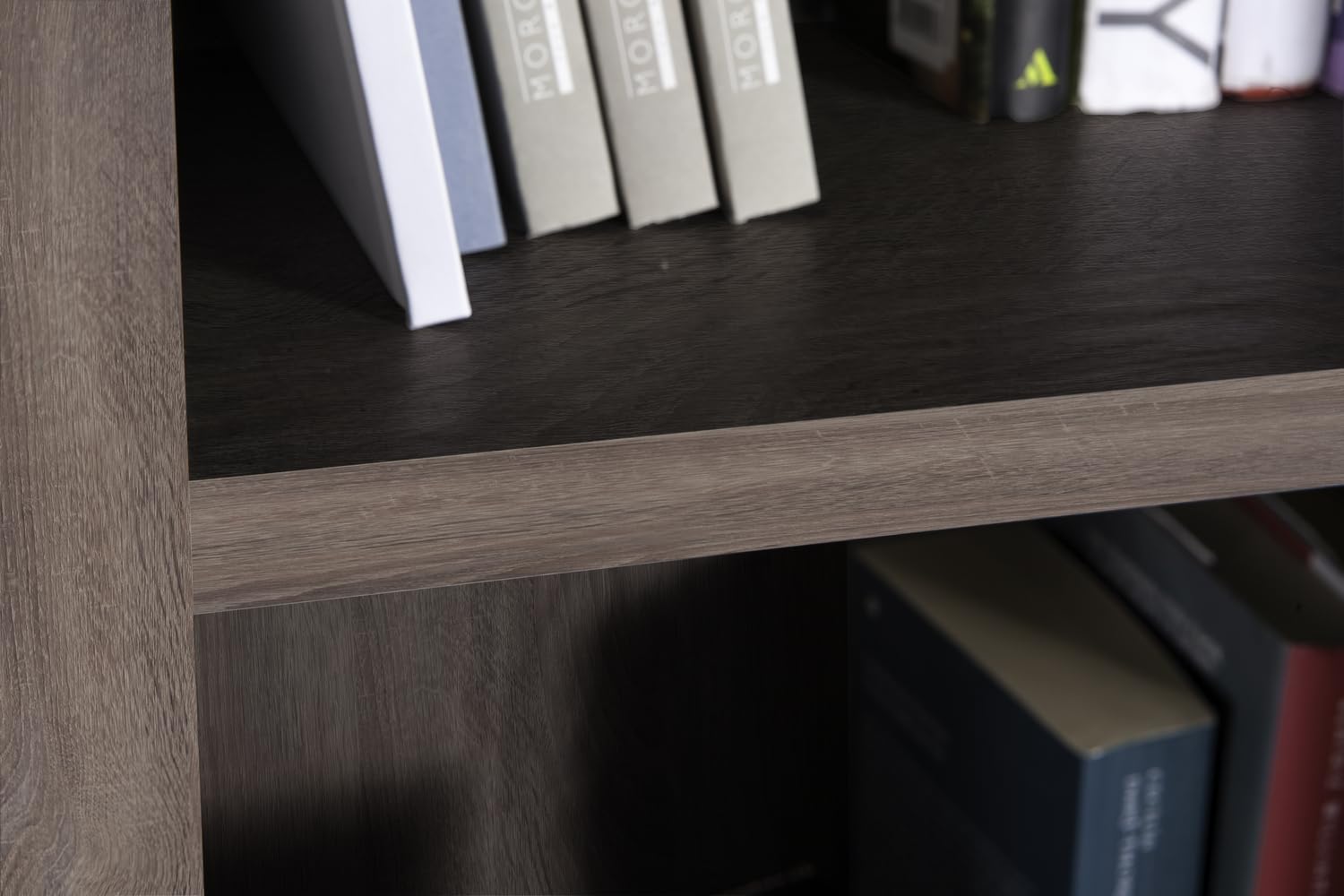 Detalle 2 de Composad Libreria Bassa della Linea DISEGNO con 2 Ripiani Regolabili – Rovere Sonoma, Made in Italy