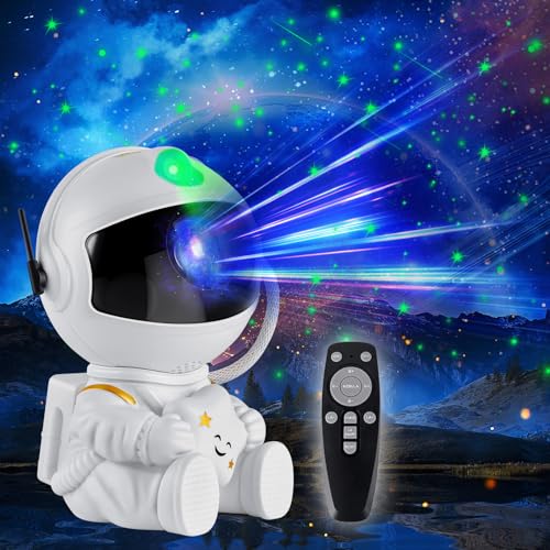 Detalle 2 de MAZ-TEK Astronaut Galaxy Star Projector – 360° Nebula Lights with Remote, Timed Rotation