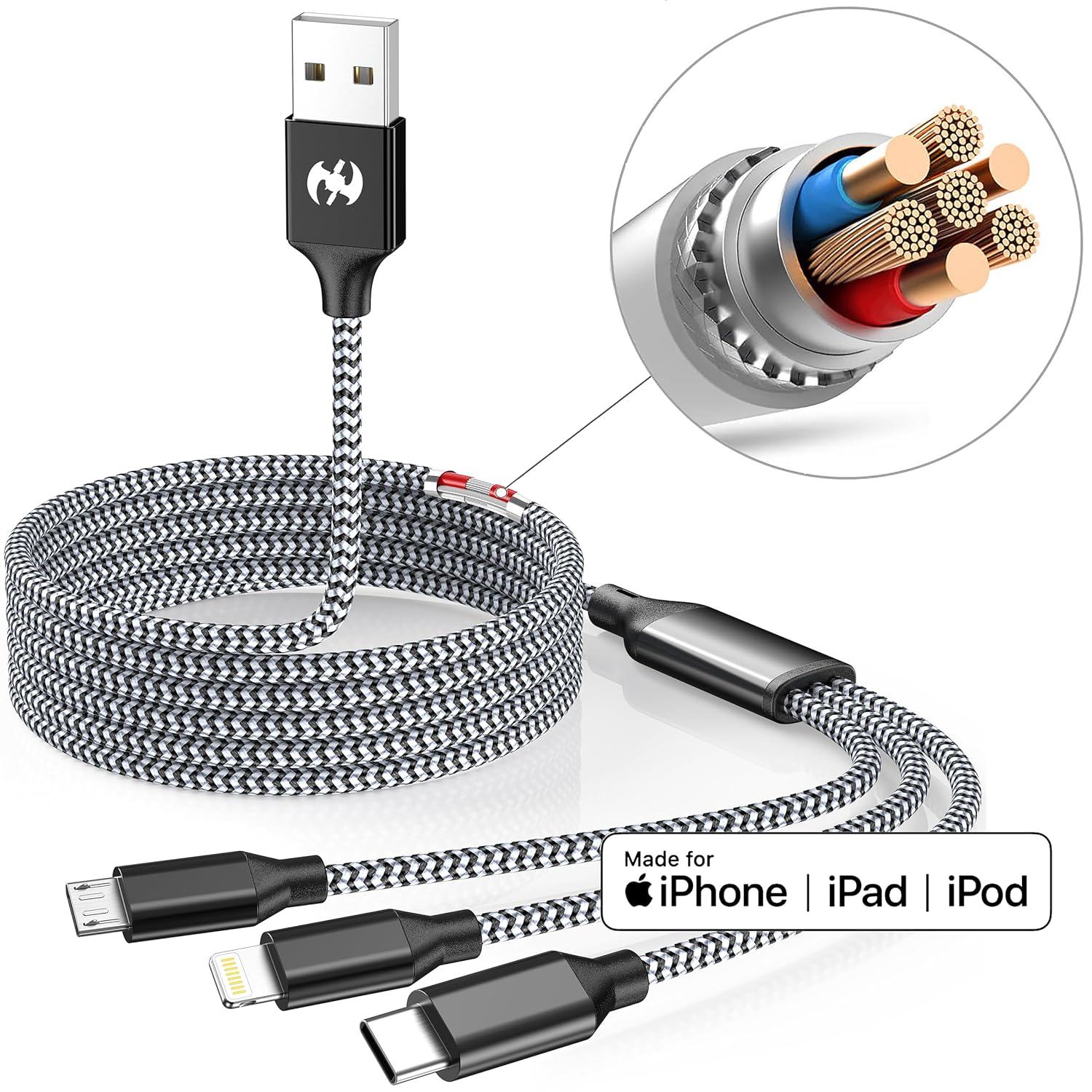 Thumbnail 5 de Xnewcable Multi Charging Cable 6ft 2-Pack — 3-in-1 cable 🔌