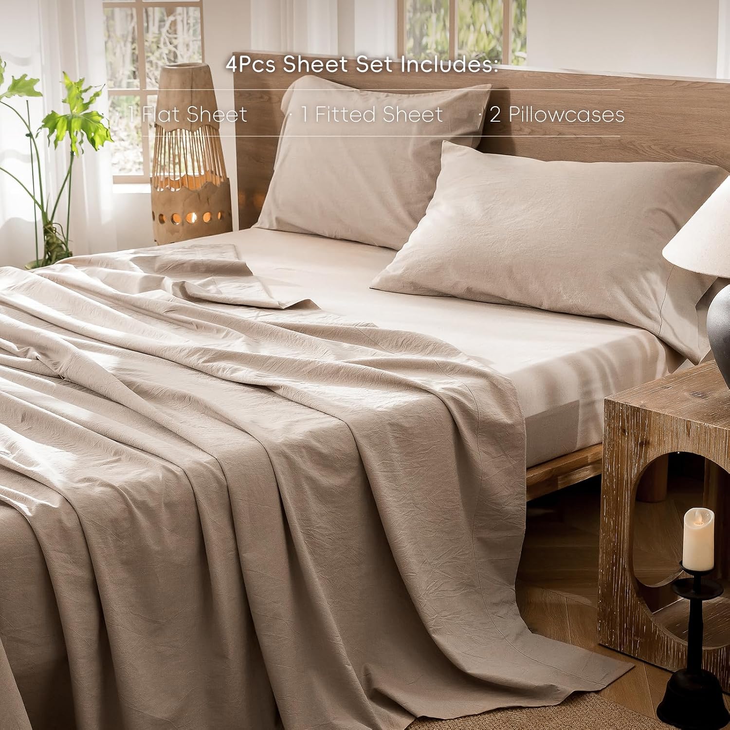 Detalle 2 de MooMee Bedding Sheet Set King 100% Cotton