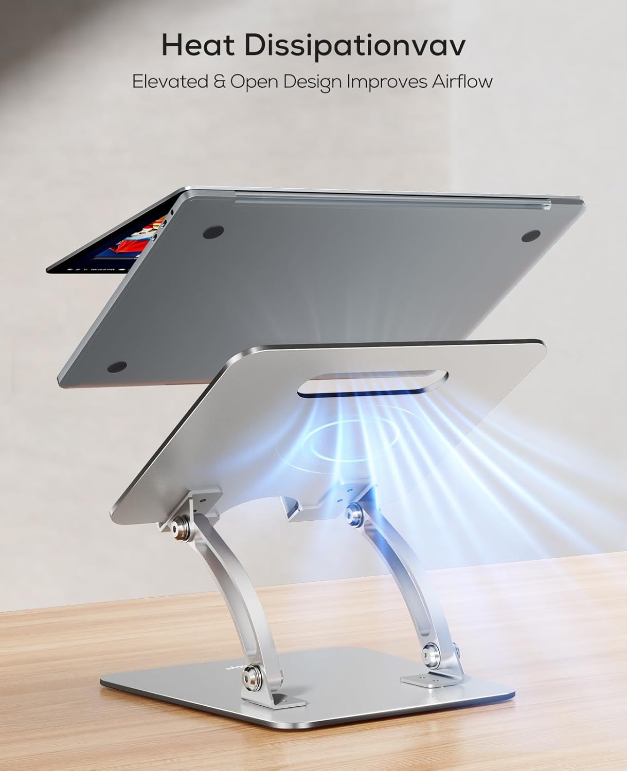 Thumbnail 3 de Nulaxy Adjustable Laptop Stand for Desk: Ergonomic, Foldable Aluminium Riser