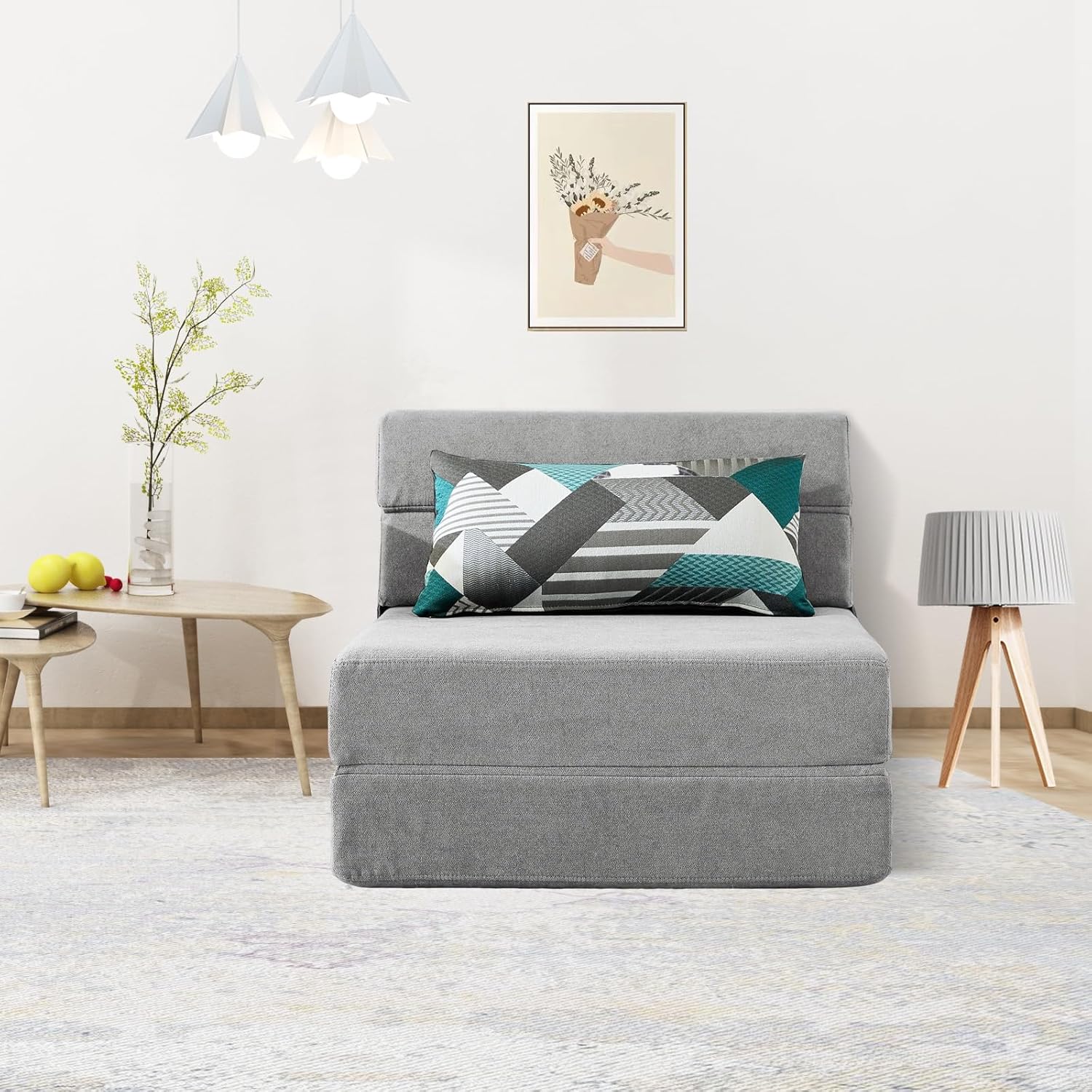 Detalle 2 de ANONER 70 x 190 cm Divano Pieghevole Futon con Memory Foam e Cuscino – Comfort modulare per casa, ufficio e viaggi