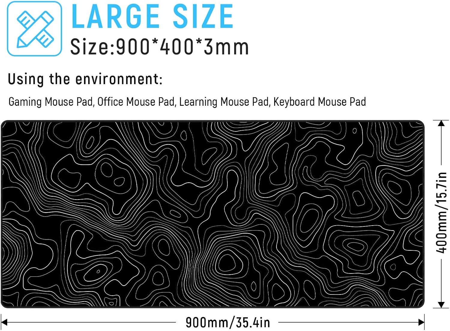 Detalle de JIALONG Gaming Mouse Pad – Large Desk Pad with Anti-Slip Base and Custom Design