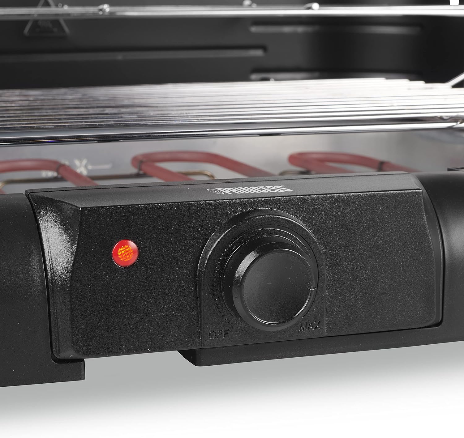 Detalle de Princess Barbecue Elettrico con Mensole, 2200 W - Anti-fumo, Paravento, 40 x 24,5 cm