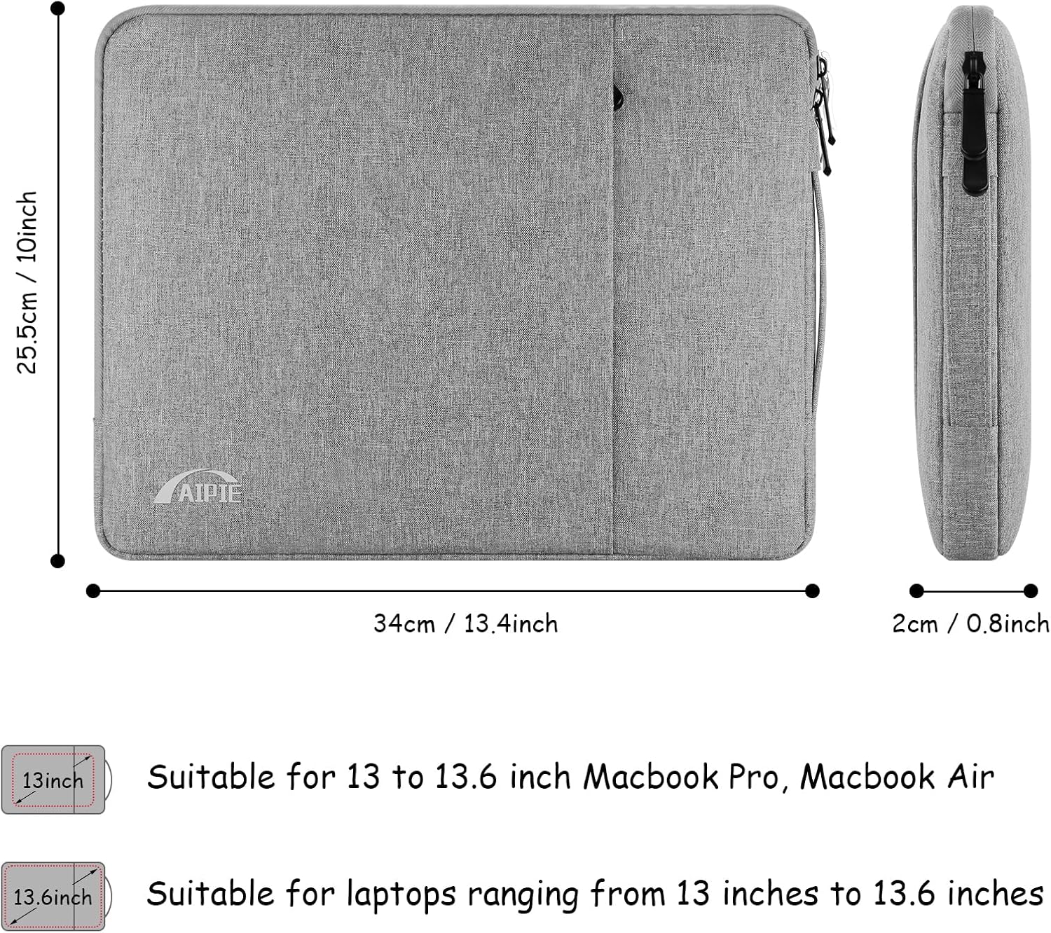 Thumbnail 3 de AIPIE Laptop Case 17.3–11.6 Inch Notebook Sleeve with 360° Protection and Hideable Handle