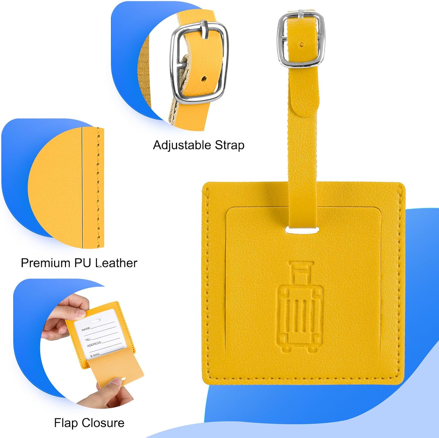 Detalle 2 de Cozary 5 pièces étiquette valise en PU