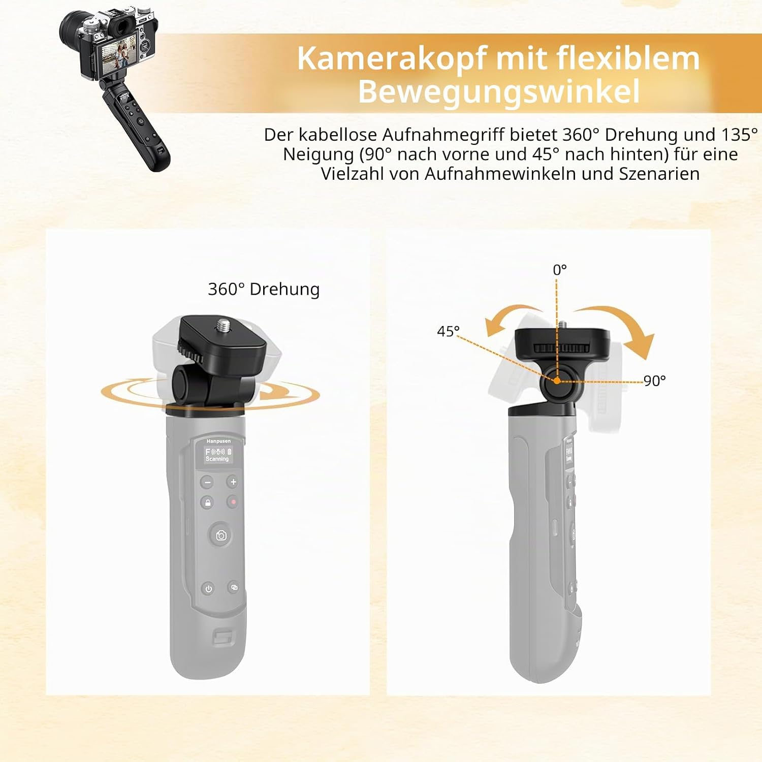 Thumbnail 6 de Kompatibles Fujifilm Mini-Stativ mit aufladbarer Fernbedienung und Focus/Zoom für Vlogging