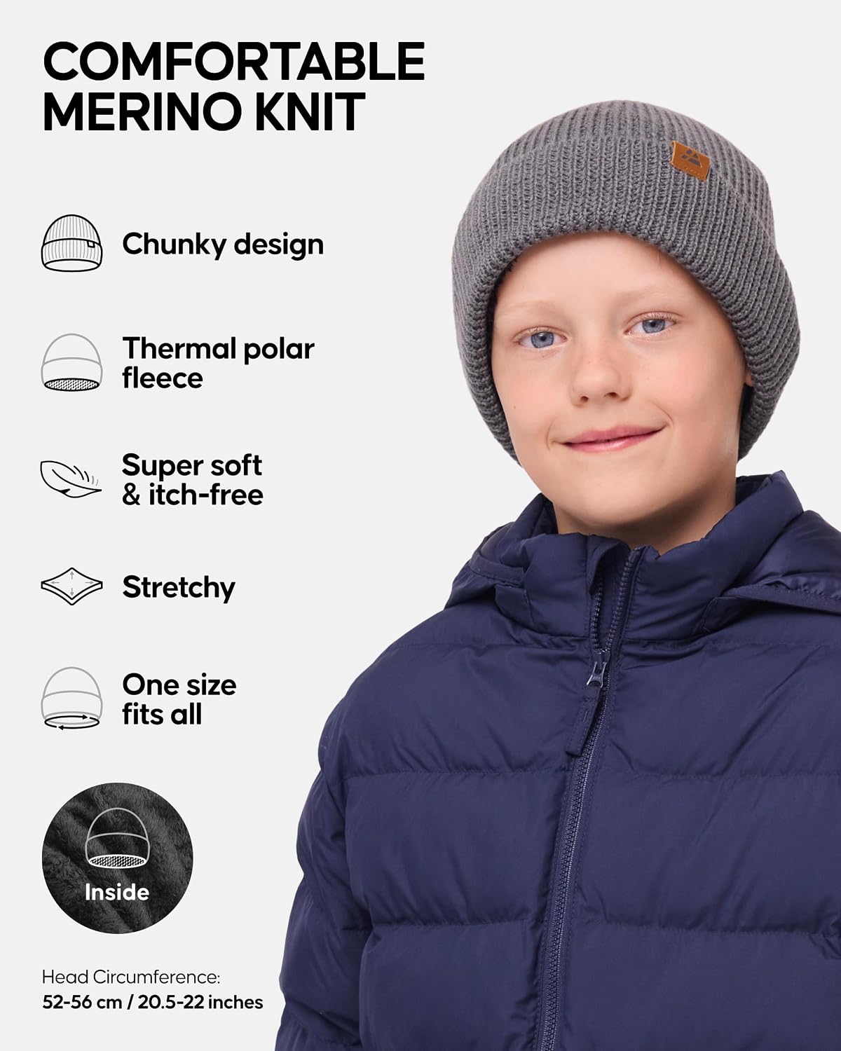 Thumbnail 1 de DANISH ENDURANCE Merino Wool Beanie Kids