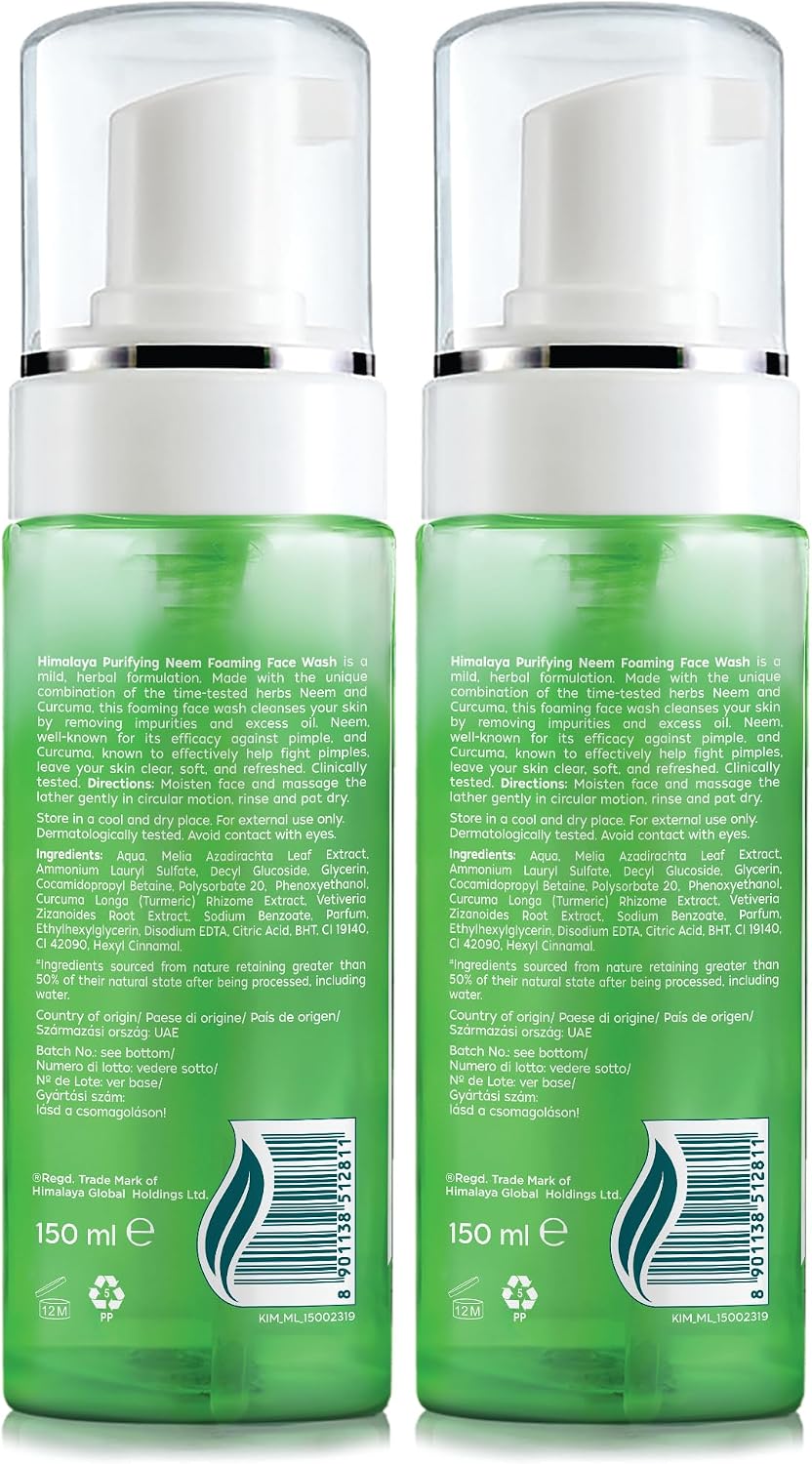 Thumbnail 1 de Himalaya Herbals Purifying Neem Foaming Face Wash | Soap-free, 2 x 150ml