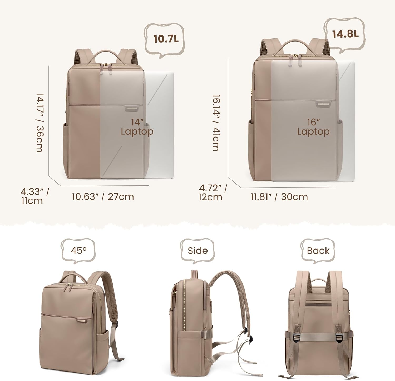 Detalle de GOLF QUALITY 16-Inch Laptop Backpack for Work and Everyday Use