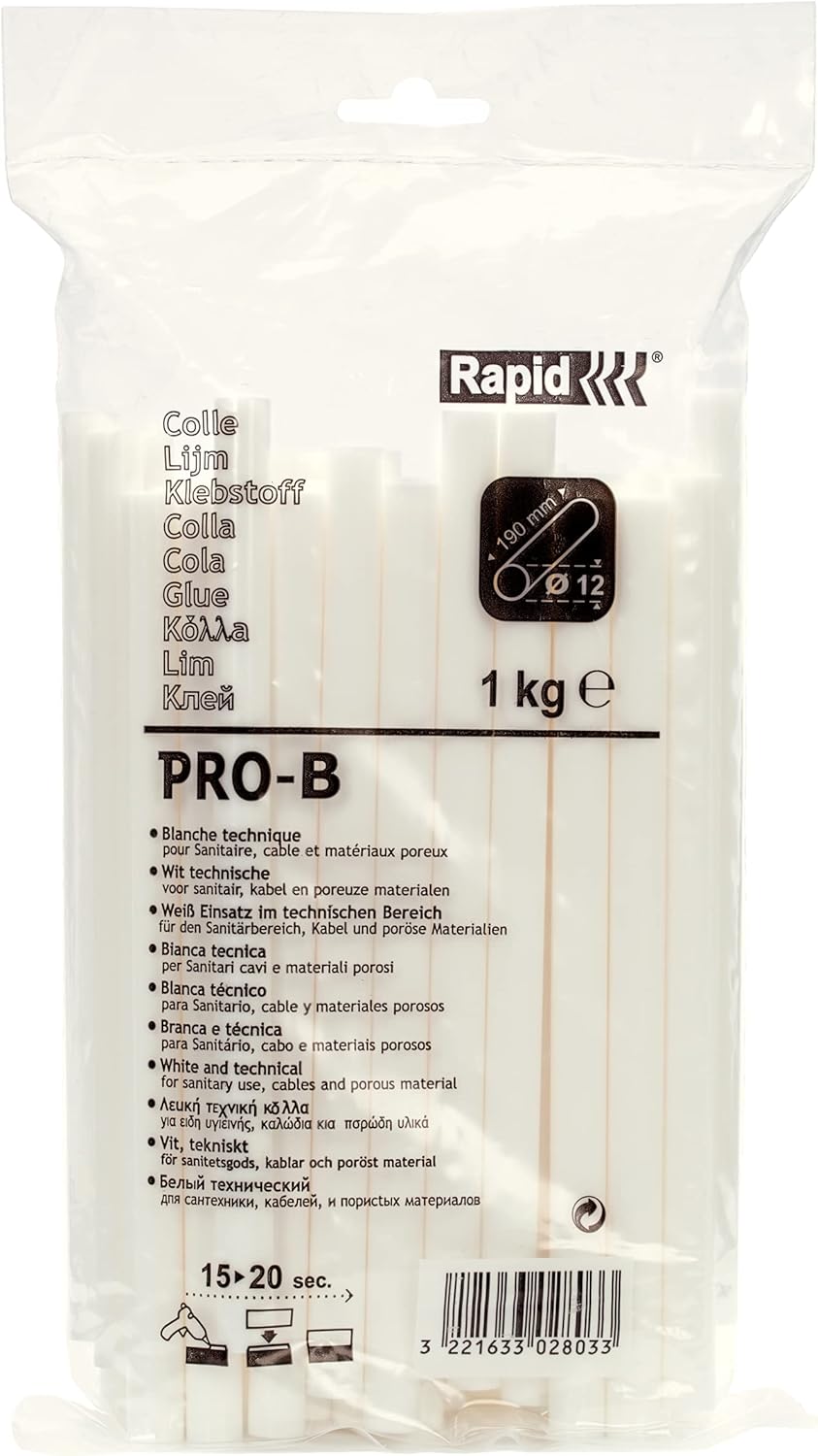 Thumbnail 5 de Heißklebesticks Rapid PRO-T: transparente Klebesticks für 11/12 mm Heißklebepistolen (1 kg, 190 mm)