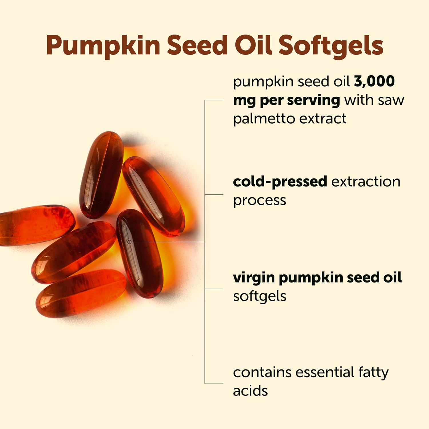 Detalle de Micro Ingredients Pumpkin seed oil softgel, 150 Count with Saw Palmetto
