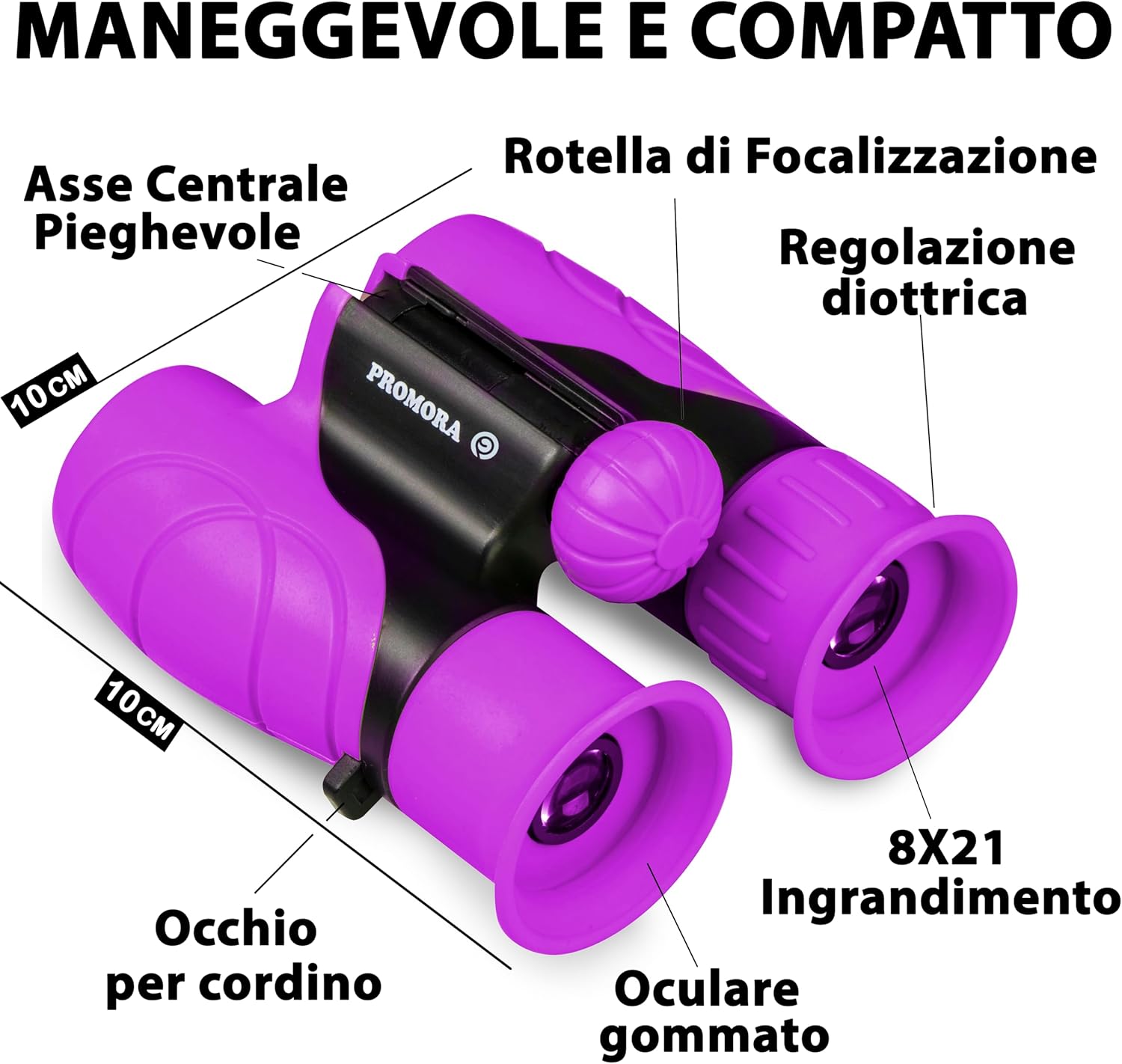 Detalle 2 de Binocolo Bambini 8x21 con Set Esploratore: Avventure per bimbi tra 3 e 12 anni