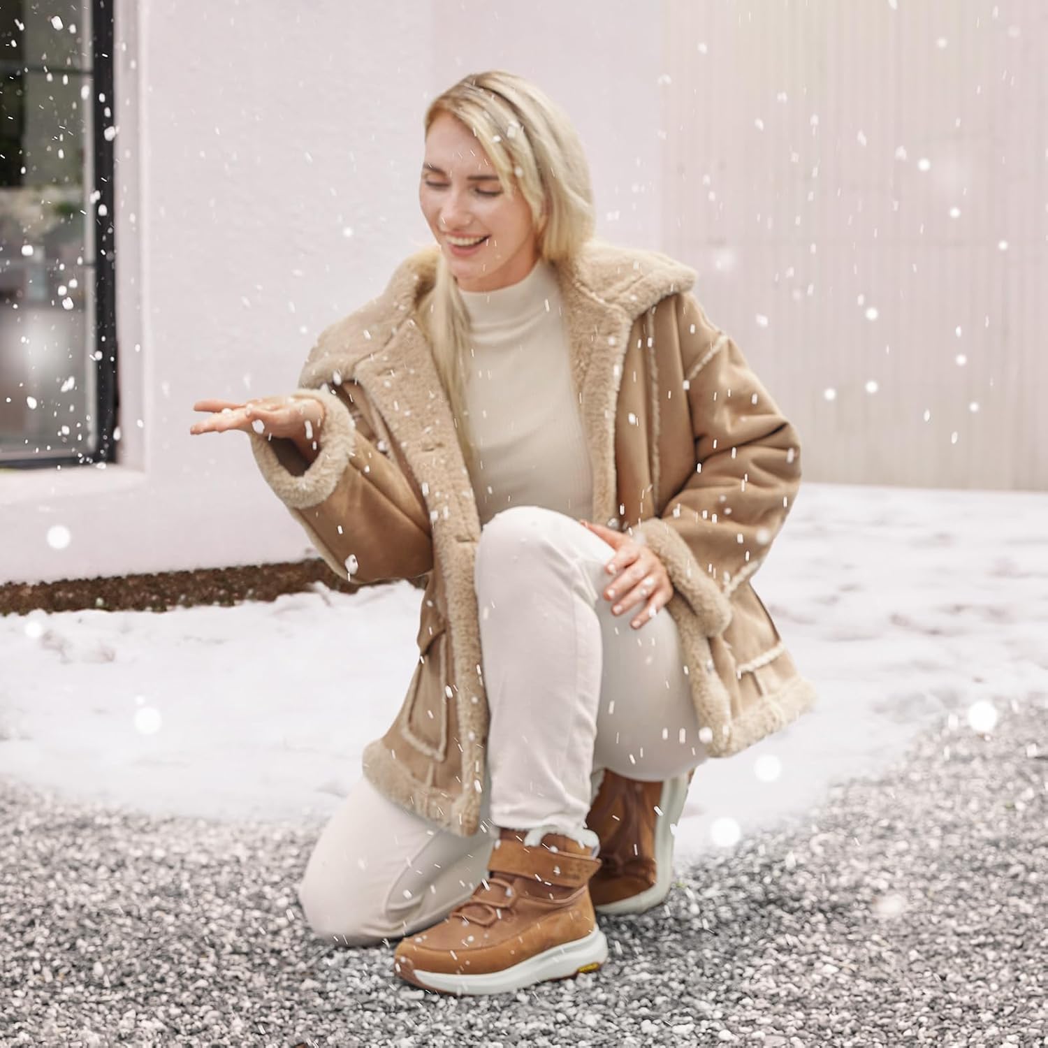 Thumbnail 1 de FitVille Damen Winterstiefel Extra Weit – Gefütterte Kurzschaft-Stiefel mit Klettverschluss