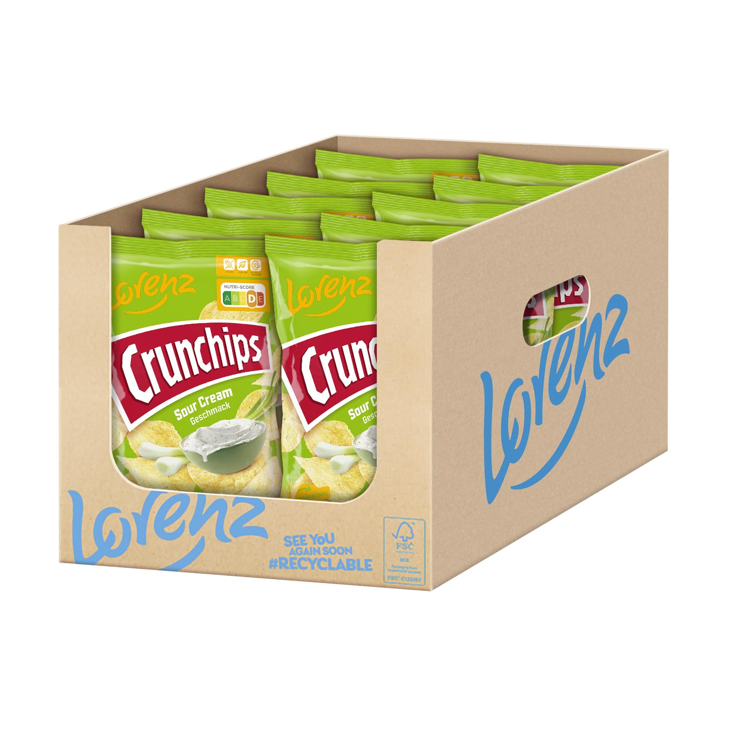 Thumbnail 5 de LORENZ Crunchips Sour Cream – 10 x 150 g vegetarisch