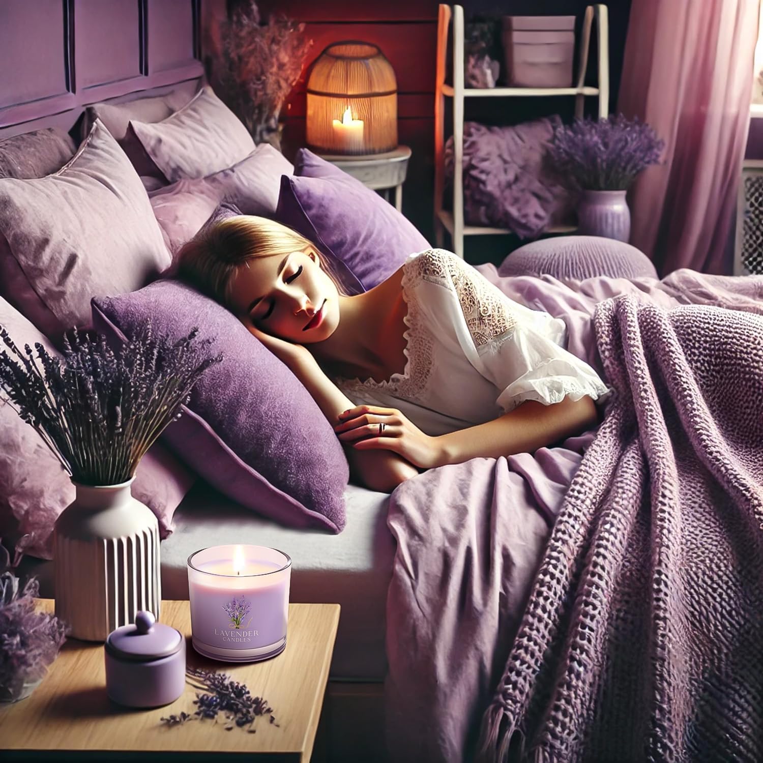 Thumbnail 3 de CHILLFLAME Lavender Candle Gift Set (3 lavender-scented votives) – Purple, 200g