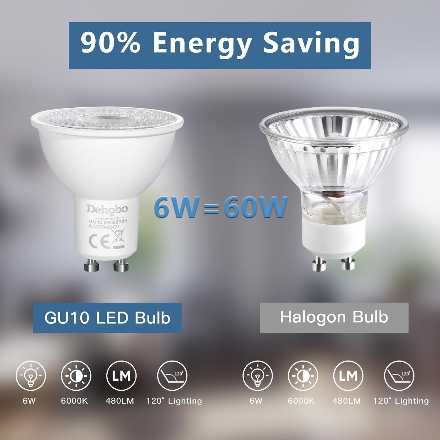 Detalle 2 de Dehobo Bombillas LED GU10 6 W 480 lm