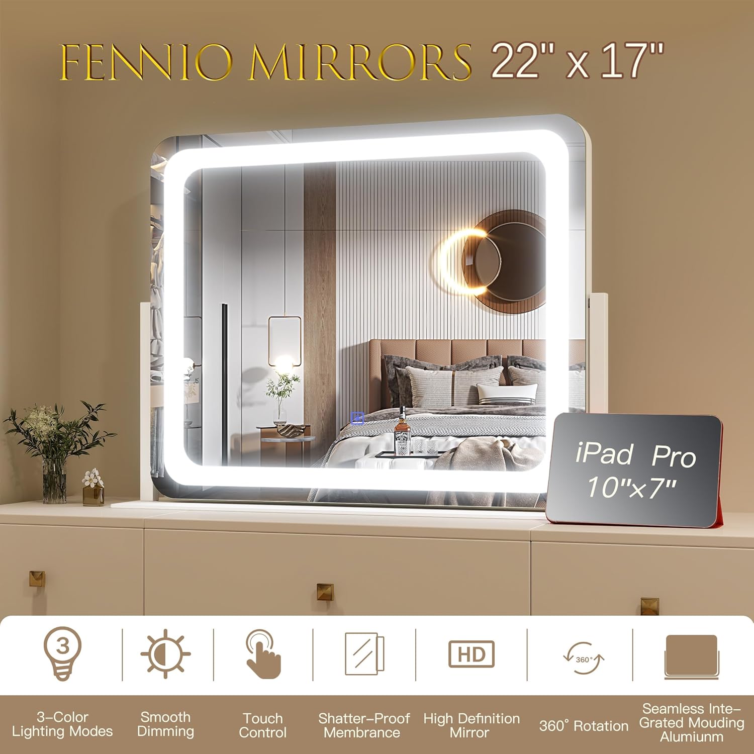 Thumbnail 6 de FENNIO Vanity Mirror 22x17 in with lights