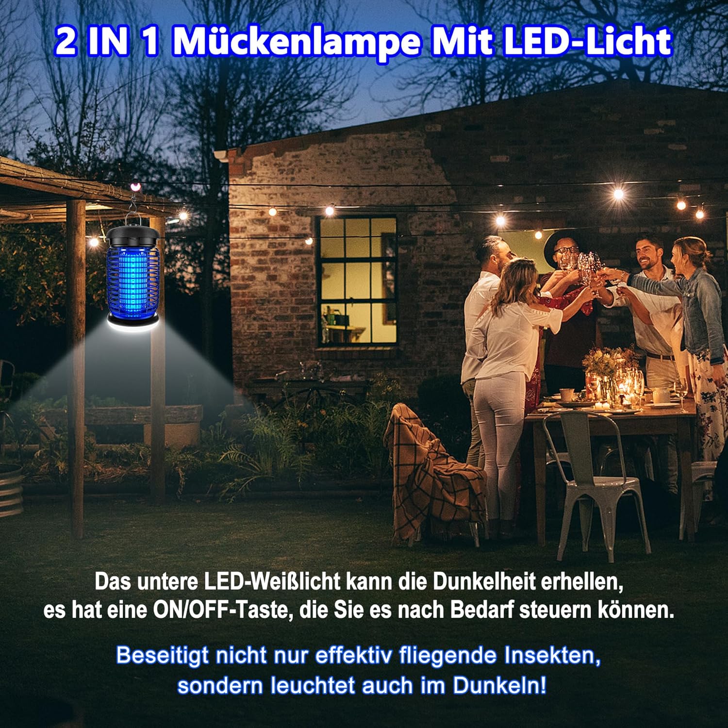 Thumbnail 2 de Seenlast Insektenvernichter Elektrisch – 15W UV-Lampe gegen Mosquitos, IPX4, 4200V