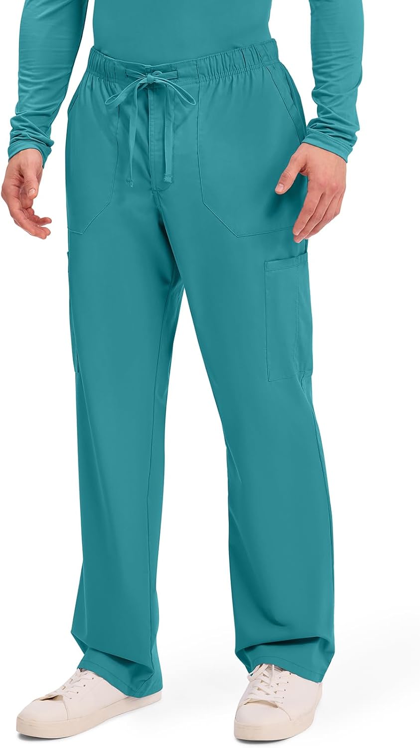 Detalle de Cherokee WW190 Men’s Tapered Cargo Scrub Pants, 2-Way Stretch