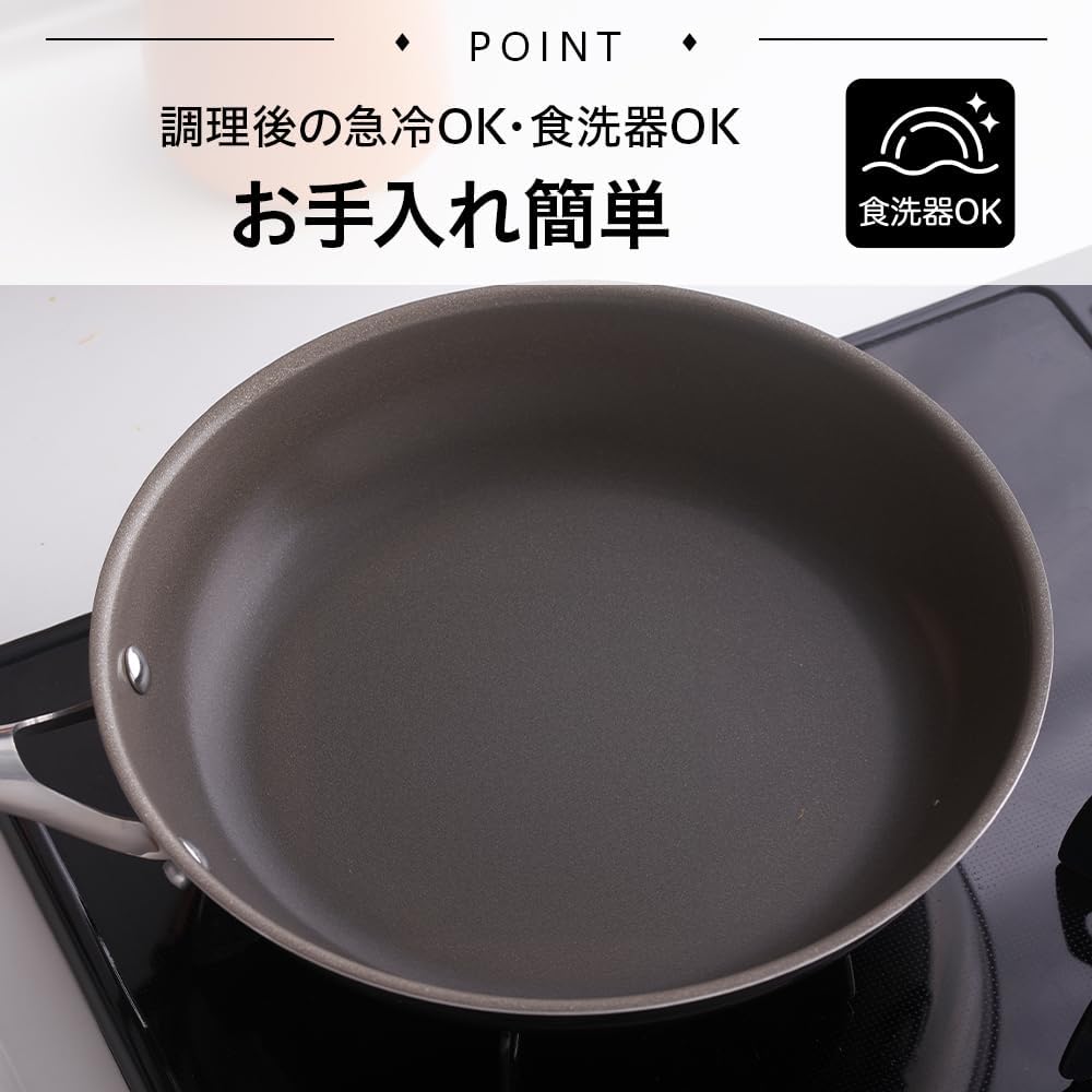 Detalle 1 de ドウシシャ コレール 片手鍋 16cm ふた付き、IH・ガス火対応、PFASフリー