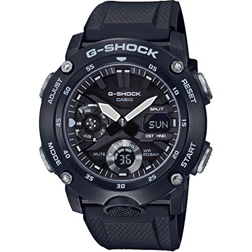 Detalle de Casio GA-2000S-1AER: Unisex 49mm Quartz Watch with Black Analogue–Digital Dial and Rubber Strap