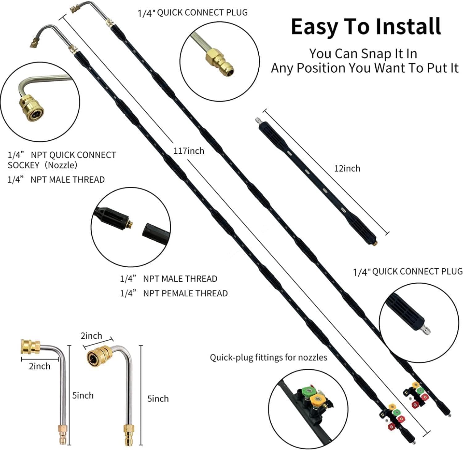 Thumbnail 3 de Pressure Washer Extension Wand – 9 Pack for Gutter Cleaning and More