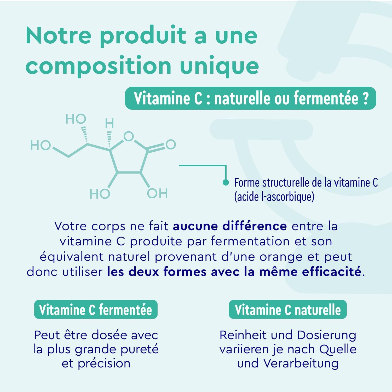Thumbnail 3 de Vitamine C 1000 mg en comprimés (120 comprimés) — acide ascorbique pur, cure de 4 mois