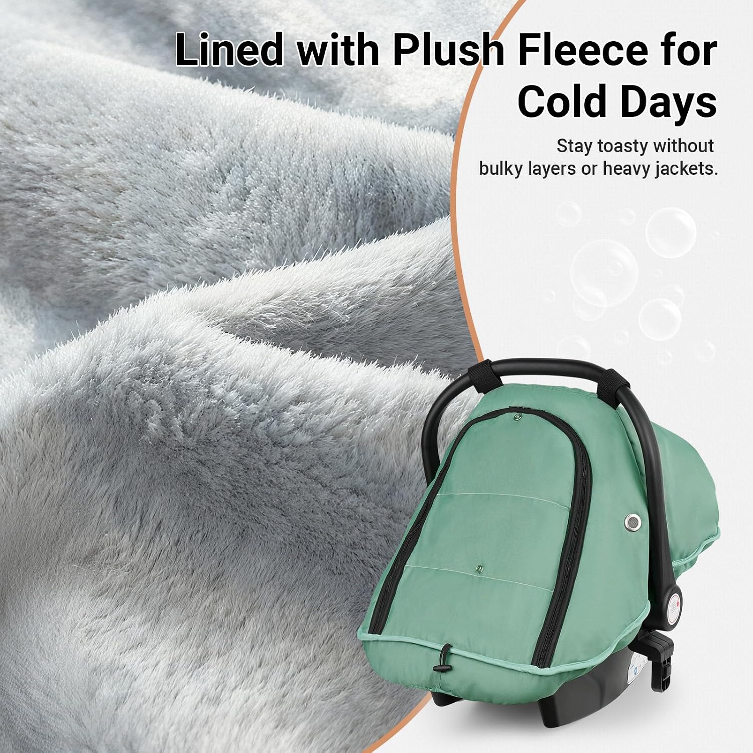 Thumbnail 4 de Metplus Winter Infant Car Seat Cover, Waterproof Shell and Soft Fleece Lining