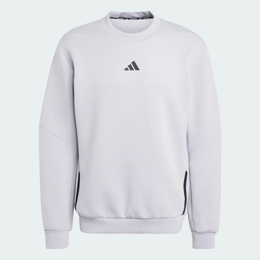 Detalle 2 de Sudadera de cuello redondo Designed for Training de Adidas — Gris
