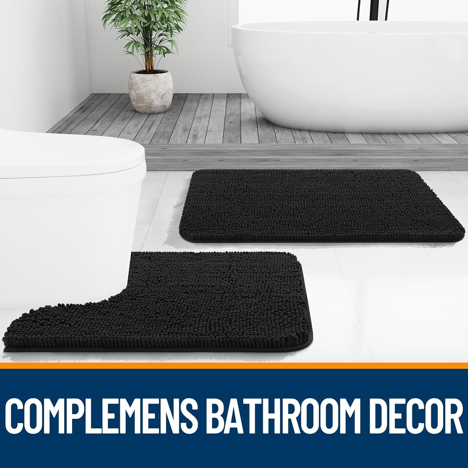 Thumbnail 6 de OLANLY 36 x 24 Inch Bath Mat, Absorbent Soft Rubber-Backed