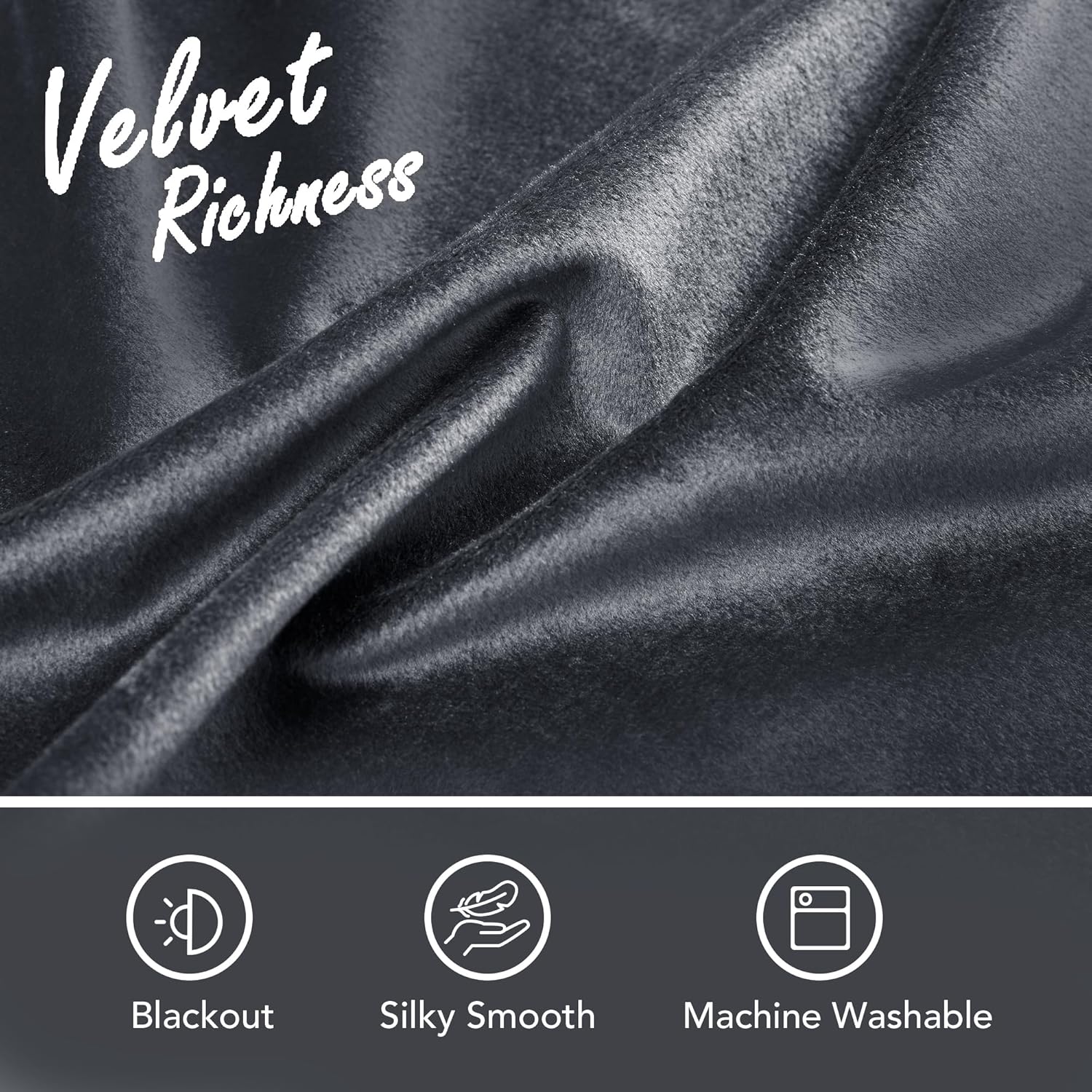 Thumbnail 5 de Deconovo Rideaux velours occultants 140×175 cm – gris (2) 📉