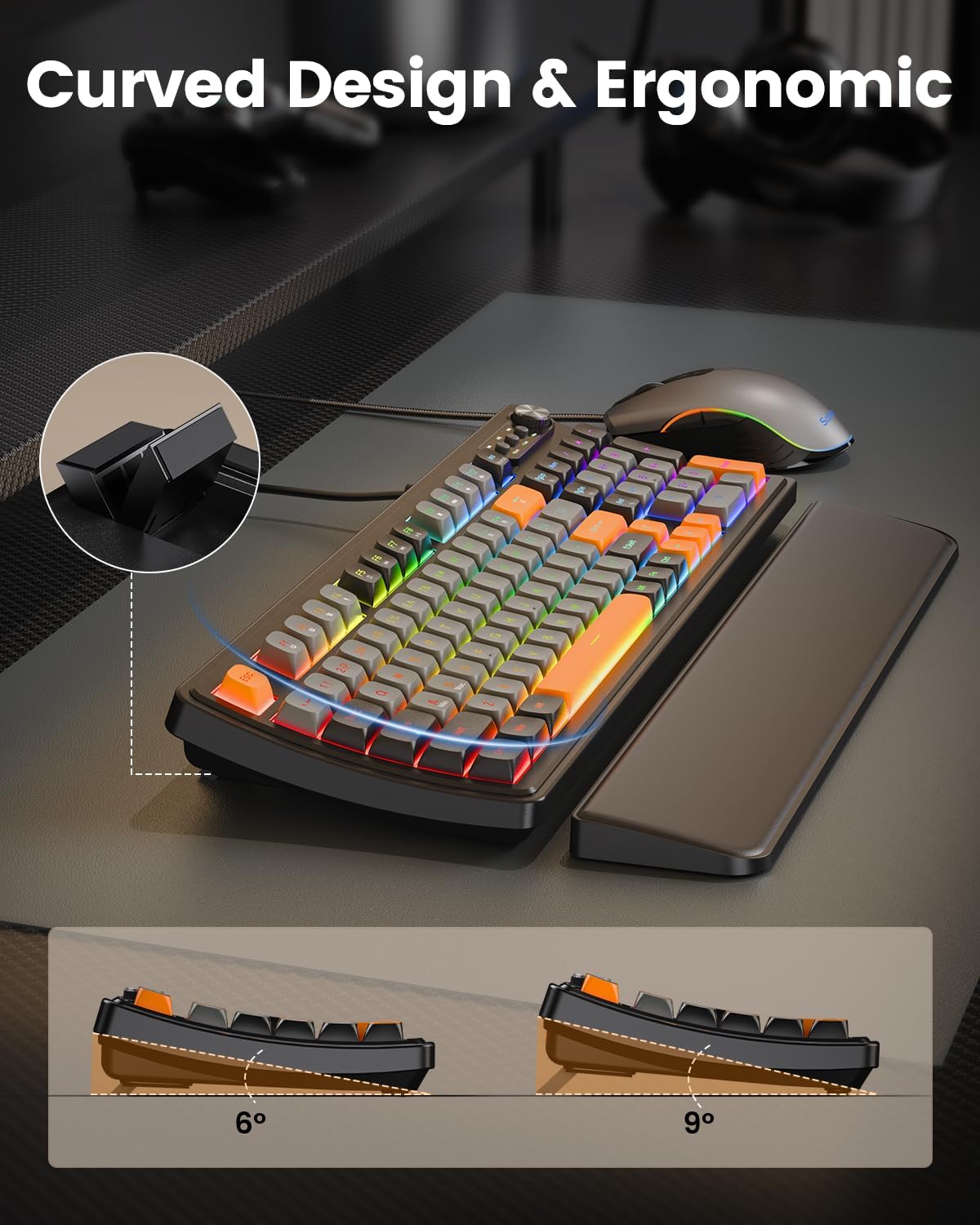 Detalle 2 de SABLUTE Gaming Keyboard and Mouse 3200 DPI