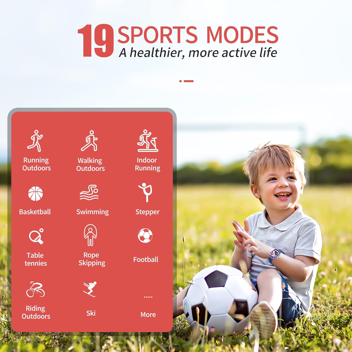 Detalle de HENGTO Orologio Fitness Tracker per Bambini – 19 Modalità, IP68, Frequenza Cardiaca e Sonno
