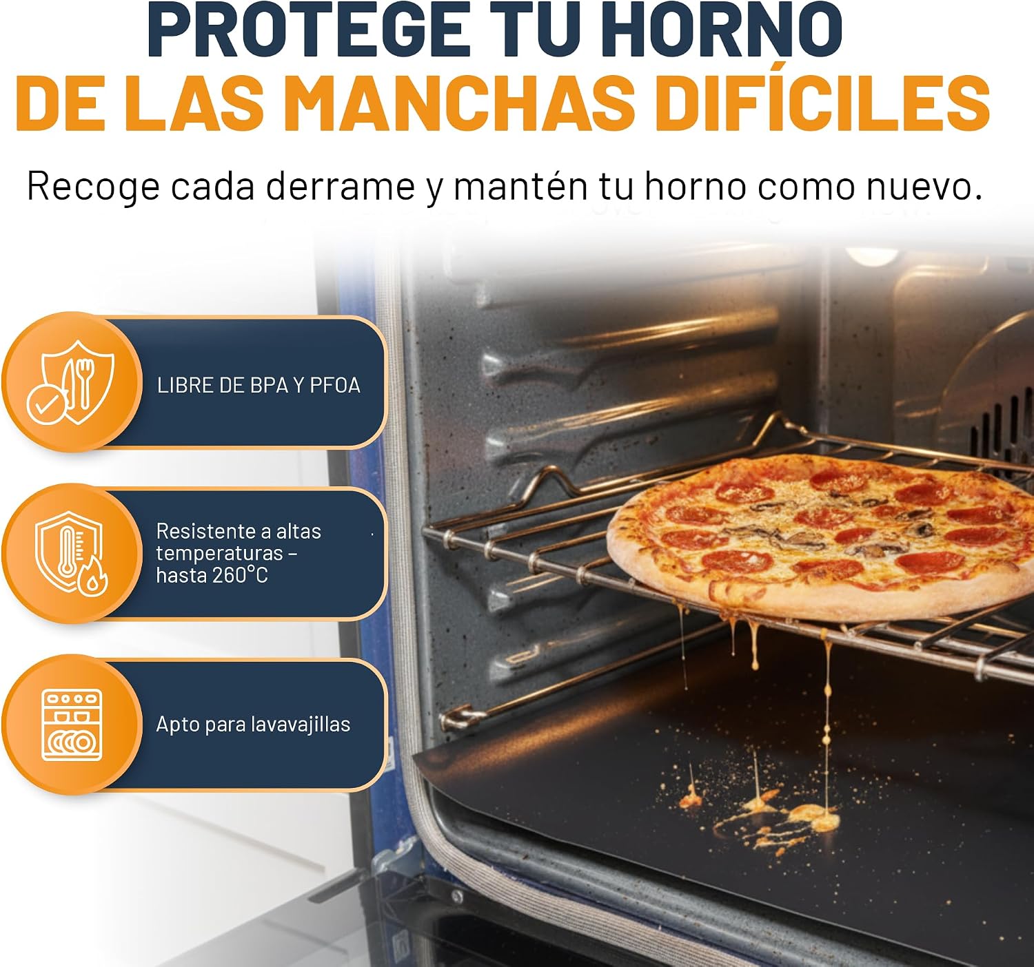 Thumbnail 2 de Linda's Essentials Protector Horno Interior (2 Unidades): Alfombrilla Reutilizable 32x50 cm