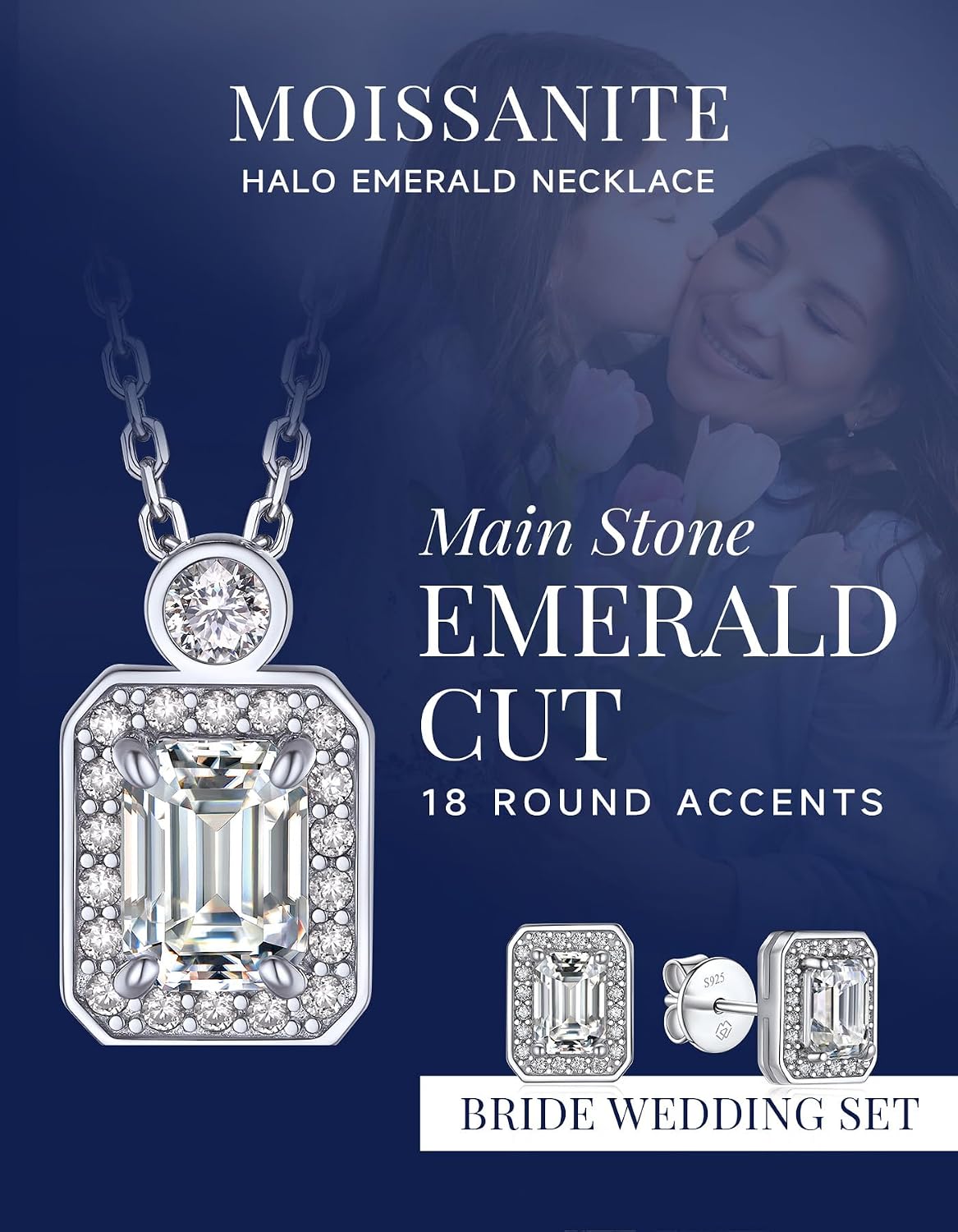Thumbnail 3 de MomentWish Collier 1 Carat Moissanit Halo 💎