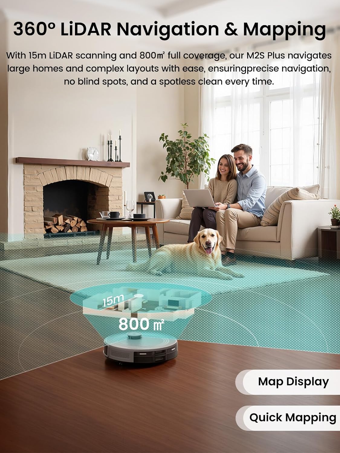 Thumbnail 6 de Lefant M2S Plus Robot Vacuum and Mop — 10,000Pa suction, self-emptying, LiDAR navigation
