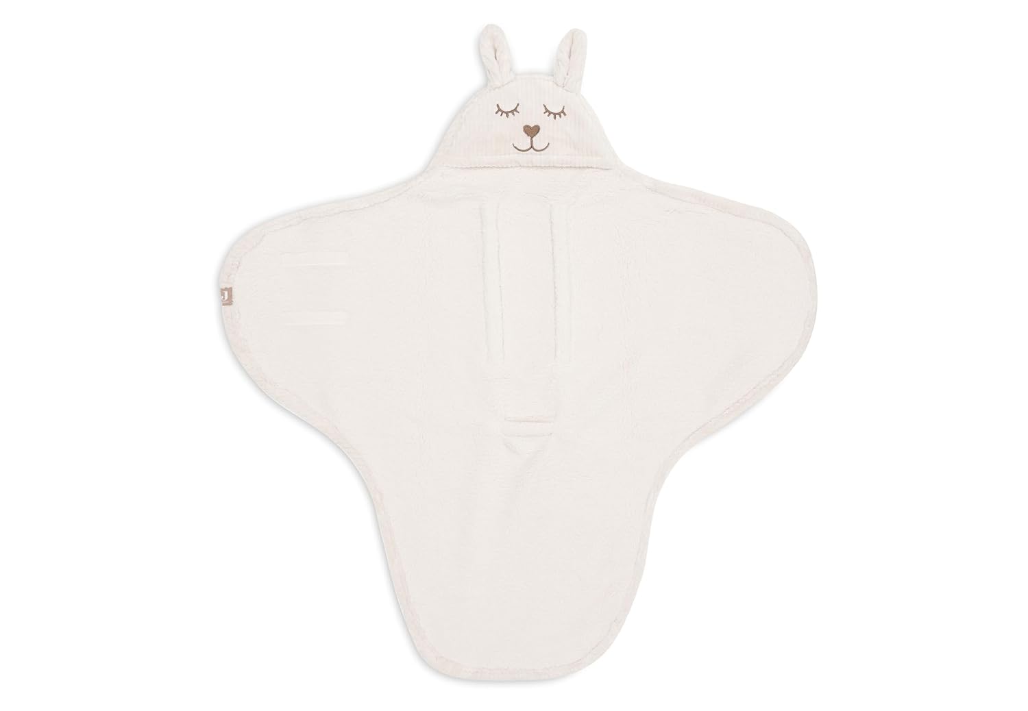 Thumbnail 1 de Jollein Einschlagdecke Baby Bunny Cloudy Rib – Oatmeal mit Kapuze & Klettverschluss