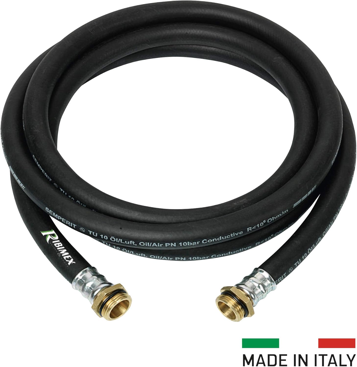 Thumbnail 1 de Ribimex Tubo Gasolio in Gomma 6 m x Ø20 mm con Raccordi in Ottone Pressati 1" – PRKA106GOM
