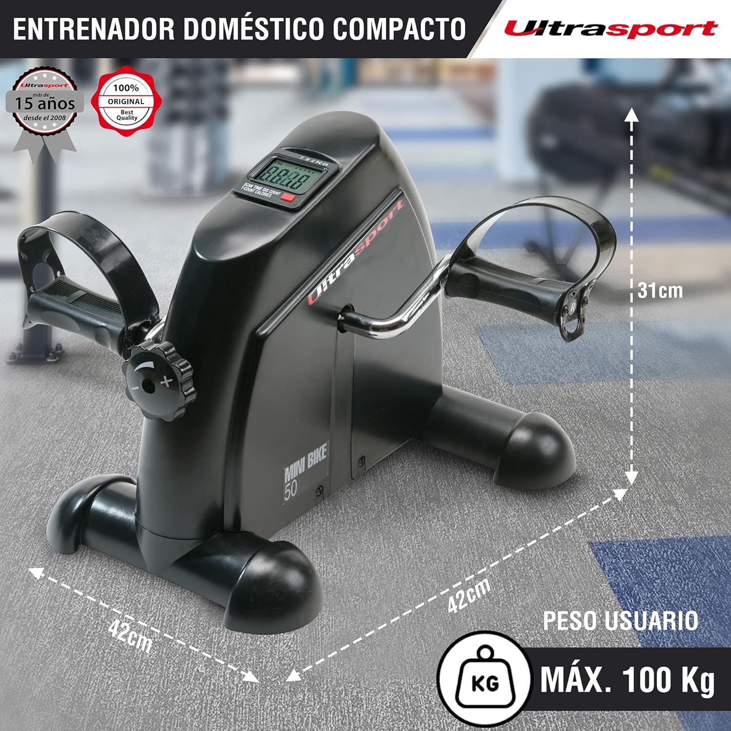 Detalle 2 de Ultrasport MB 50 minibicicleta 2 kg para brazos y piernas