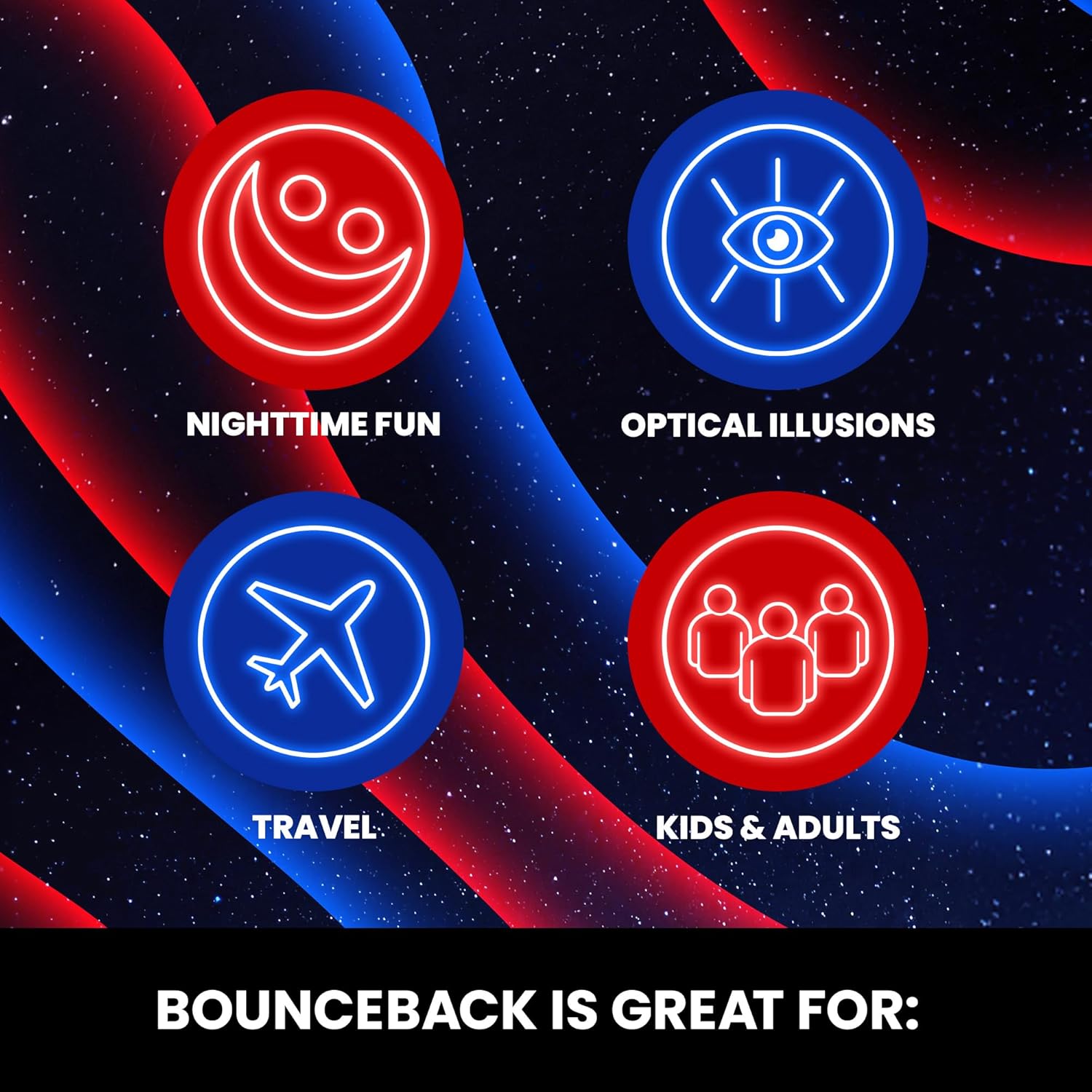Detalle de Waboba LED Bounceback Moon Ball with Wrist Strap (Blue)