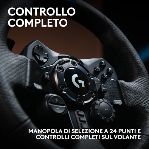 Detalle de Logitech G G923 volante da corsa e pedali per PlayStation & PC: guida realistica e controllo avanzato