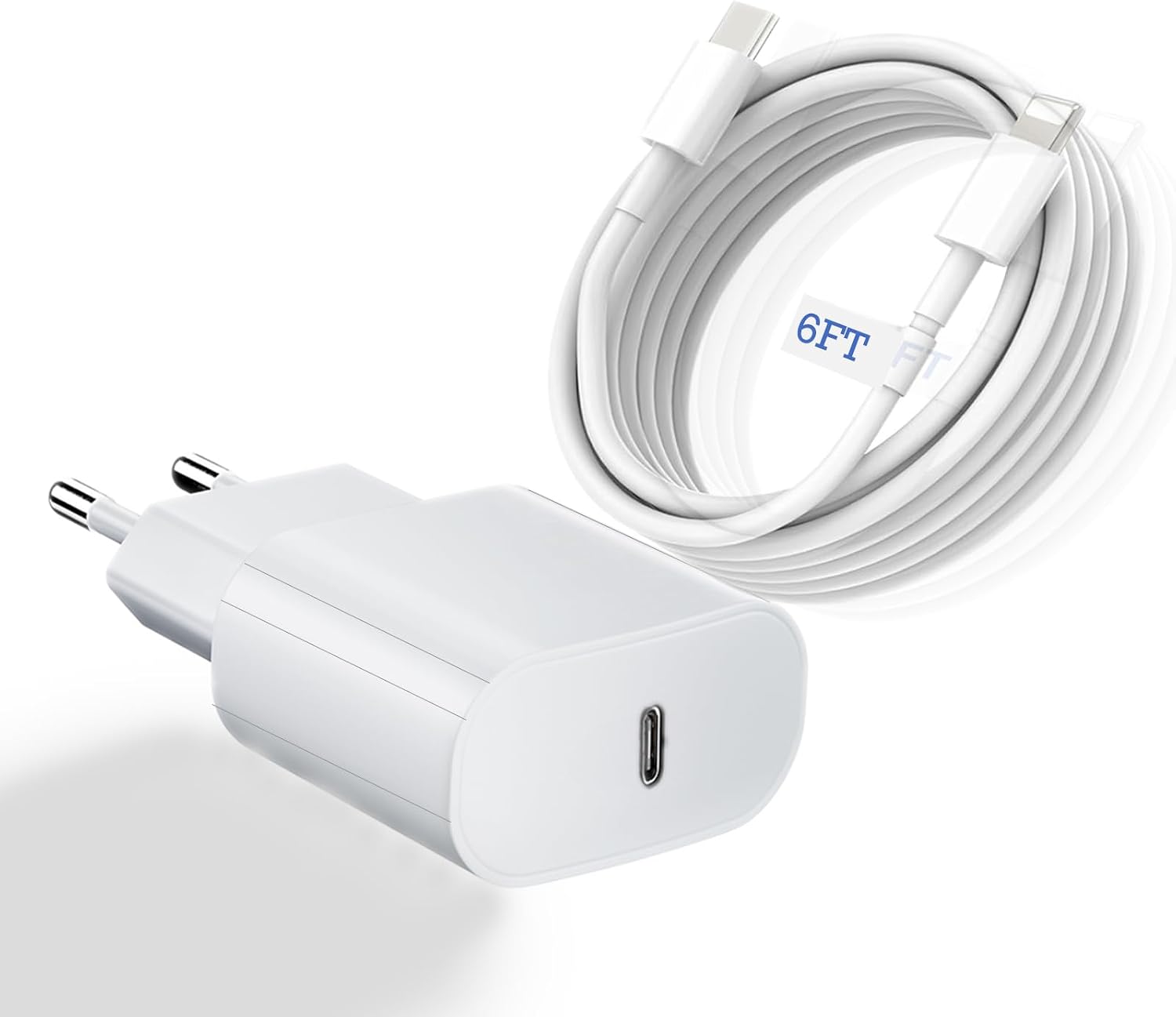 Detalle de Weayege USB-C-snellader met PD 3.0, 2 laders en 2 laadkabels
