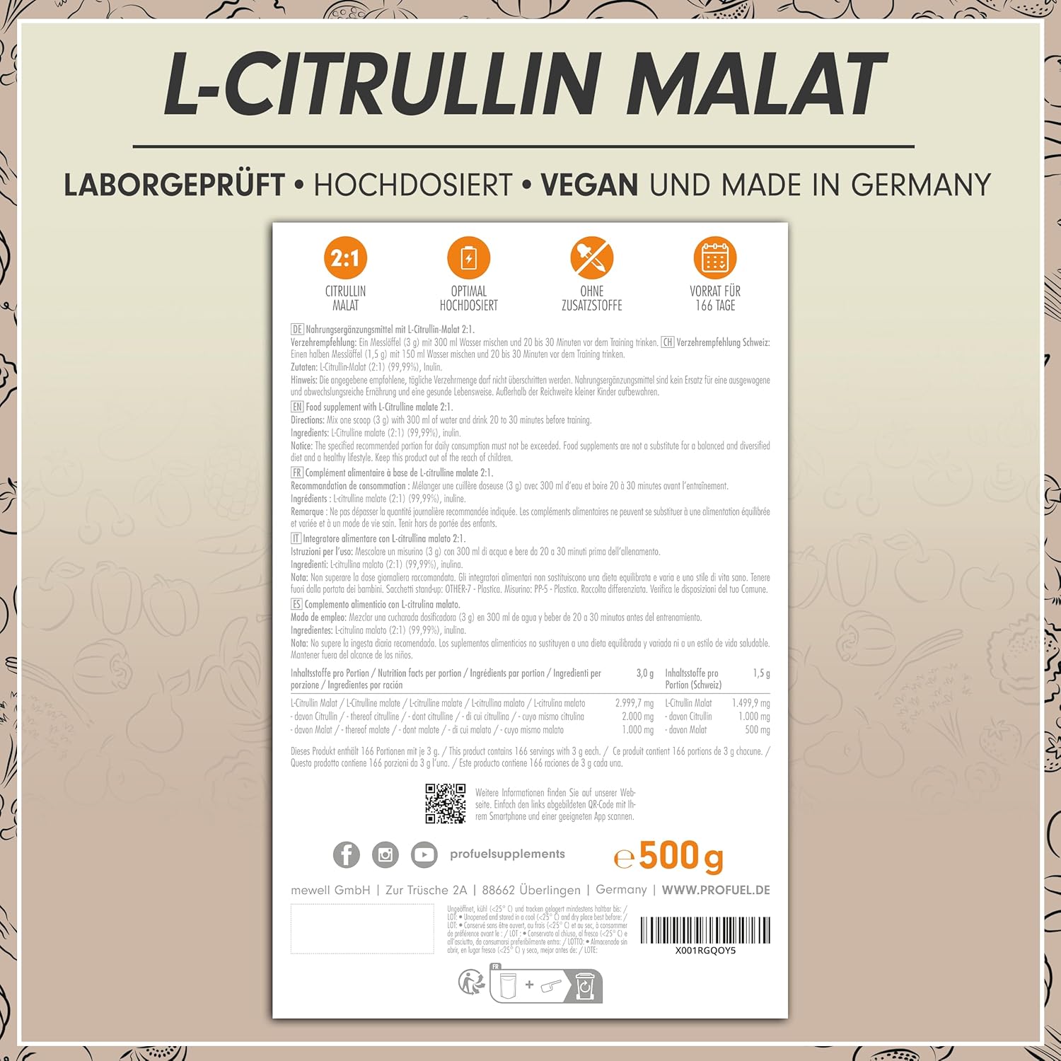 Thumbnail 5 de L-Citrullin-Malat 500 g Pulver 2:1