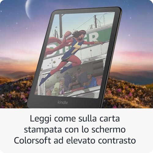 Detalle de Amazon Kindle Colorsoft (Ultimo modello) – Lettura a colori con schermo da 7'' e tonalità regolabile