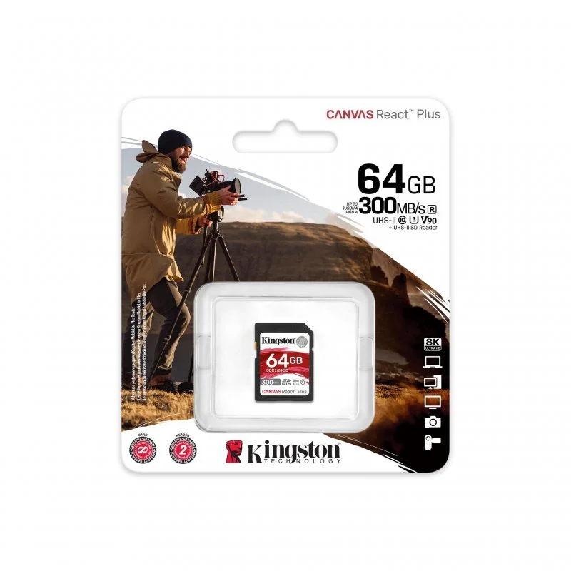 Thumbnail 1 de Kingston Canvas React Plus 64GB SD