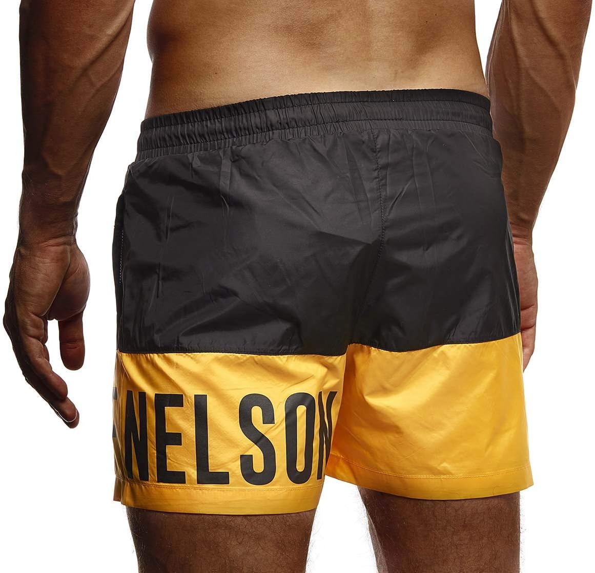 Thumbnail 2 de Leif Nelson Pantaloncini da bagno da uomo LN-9240 giallo nero, Small