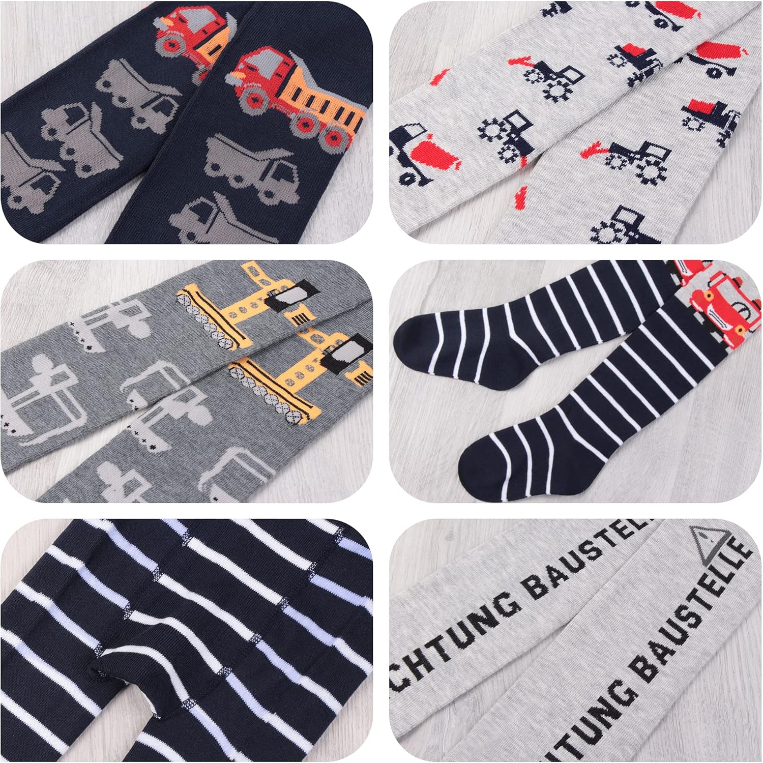 Thumbnail 6 de L&K-II 6er collants enfants garçons - rayures multicolores et motifs dino (2734)