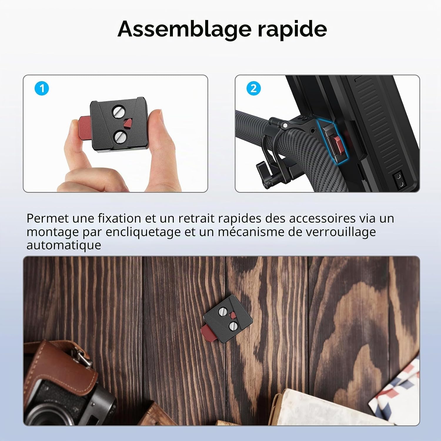 Thumbnail 3 de SMALLRIG V-Lock Kit de Plaque de Montage (6021) – Plaque Mini V-Mount légère pour batteries, moniteurs et bras magiques