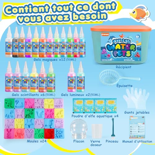 Detalle de URMYWO Magic Water Elf – Kit Créatif Enfant (20 gels + 24 moules) pour animaux marins magiques